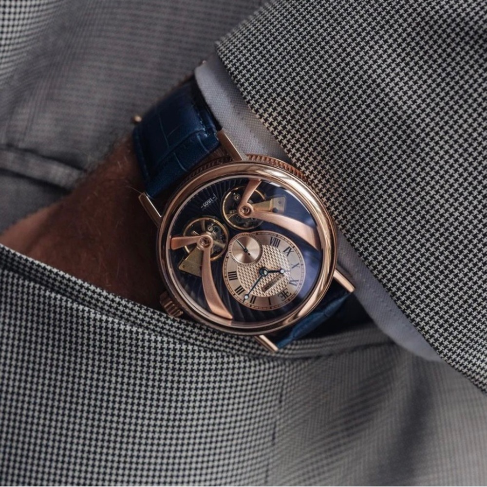 Earnshaw Automatic Double Barrel Open Heart Watch